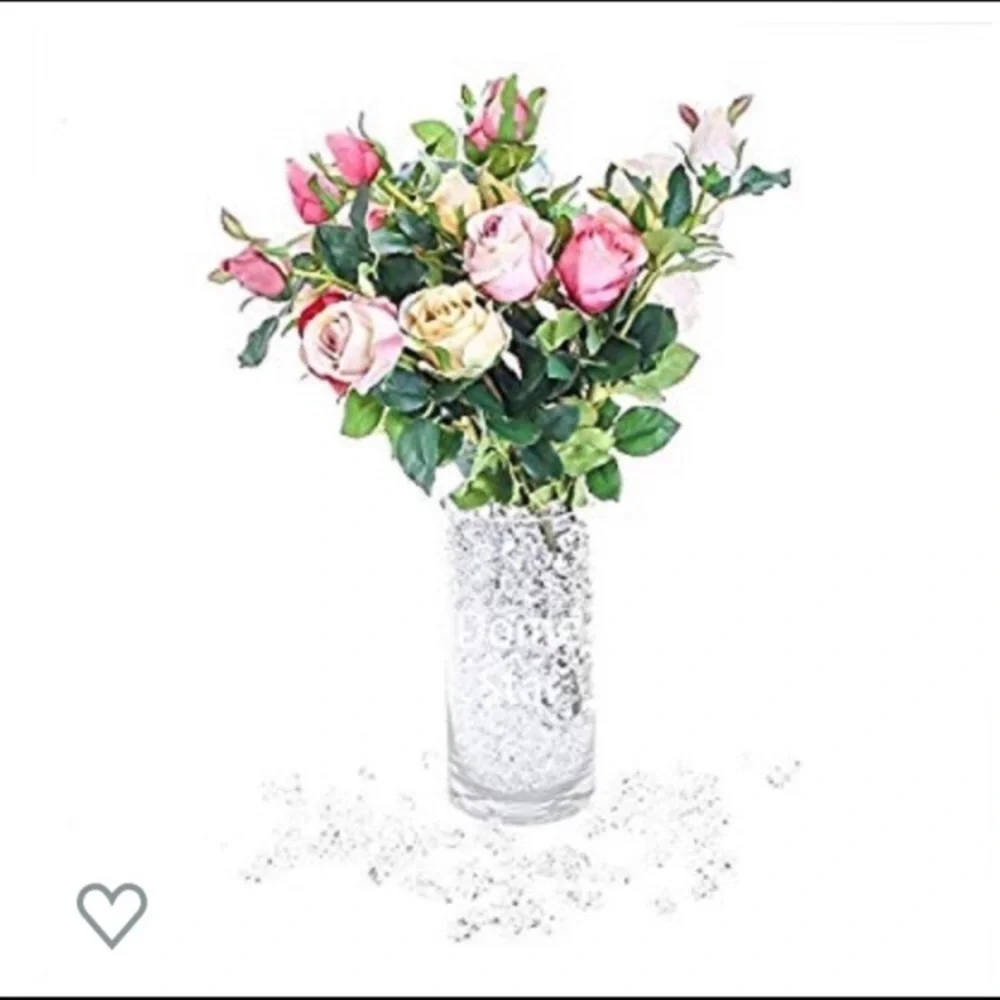 Set of 2 Clear Cylinder Glass Vases